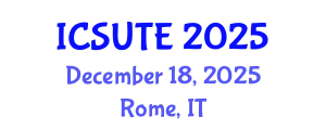 International Conference on Sustainable Urban Transport and Environment (ICSUTE) December 18, 2025 - Rome, Italy