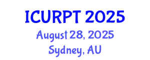 International Conference on Urban, Regional Planning and Transportation (ICURPT) August 28, 2025 - Sydney, Australia