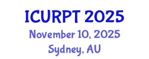 International Conference on Urban, Regional Planning and Transportation (ICURPT) November 10, 2025 - Sydney, Australia
