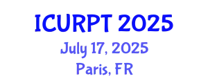 International Conference on Urban, Regional Planning and Transportation (ICURPT) July 17, 2025 - Paris, France