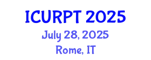 International Conference on Urban, Regional Planning and Transportation (ICURPT) July 28, 2025 - Rome, Italy