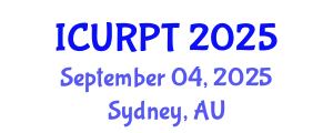 International Conference on Urban, Regional Planning and Transportation (ICURPT) September 04, 2025 - Sydney, Australia