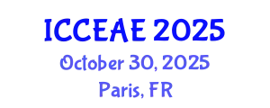 International Conference on Civil, Environmental and Architectural Engineering (ICCEAE) October 30, 2025 - Paris, France