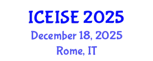 International Conference on Enterprise Information Systems and Engineering (ICEISE) December 18, 2025 - Rome, Italy