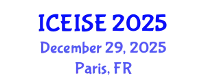 International Conference on Enterprise Information Systems and Engineering (ICEISE) December 29, 2025 - Paris, France