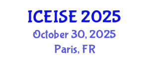 International Conference on Enterprise Information Systems and Engineering (ICEISE) October 30, 2025 - Paris, France