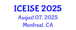 International Conference on Enterprise Information Systems and Engineering (ICEISE) August 07, 2025 - Montreal, Canada