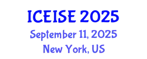 International Conference on Enterprise Information Systems and Engineering (ICEISE) September 11, 2025 - New York, United States