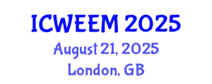 International Conference on Water, Energy and Environmental Management (ICWEEM) August 21, 2025 - London, United Kingdom