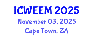 International Conference on Water, Energy and Environmental Management (ICWEEM) November 03, 2025 - Cape Town, South Africa