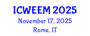 International Conference on Water, Energy and Environmental Management (ICWEEM) November 17, 2025 - Rome, Italy