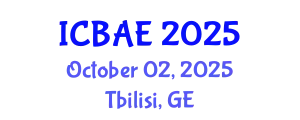 International Conference on Biosystems and Agricultural Engineering (ICBAE) October 02, 2025 - Tbilisi, Georgia