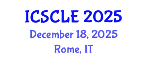 International Conference on Supply Chain and Logistics Engineering (ICSCLE) December 18, 2025 - Rome, Italy
