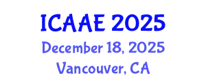 International Conference on Aerospace and Aviation Engineering (ICAAE) December 18, 2025 - Vancouver, Canada