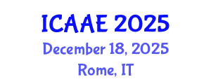 International Conference on Aerospace and Aviation Engineering (ICAAE) December 18, 2025 - Rome, Italy