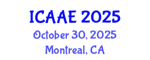 International Conference on Aerospace and Aviation Engineering (ICAAE) October 30, 2025 - Montreal, Canada