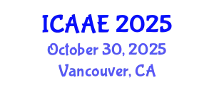 International Conference on Aerospace and Aviation Engineering (ICAAE) October 30, 2025 - Vancouver, Canada