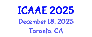 International Conference on Aerospace and Aviation Engineering (ICAAE) December 18, 2025 - Toronto, Canada