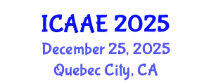 International Conference on Aerospace and Aviation Engineering (ICAAE) December 25, 2025 - Quebec City, Canada