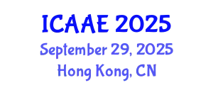 International Conference on Aerospace and Aviation Engineering (ICAAE) September 29, 2025 - Hong Kong, China