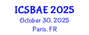 International Conference on Sustainable Building and Architectural Engineering (ICSBAE) October 30, 2025 - Paris, France
