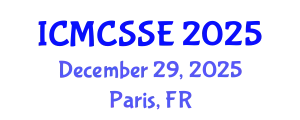 International Conference on Mathematical, Computational and Statistical Sciences and Engineering (ICMCSSE) December 29, 2025 - Paris, France