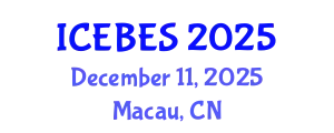 International Conference on Environmental, Biological and Ecological Sciences (ICEBES) December 11, 2025 - Macau, China