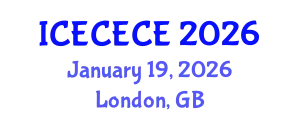 International Conference on Electrical, Computer, Electronics and Communication Engineering (ICECECE) January 19, 2026 - London, United Kingdom