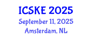 International Conference on Software and Knowledge Engineering (ICSKE) September 11, 2025 - Amsterdam, Netherlands
