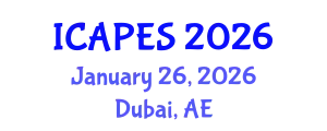 International Conference on Aerospace, Propulsion and Energy Sciences (ICAPES) January 26, 2026 - Dubai, United Arab Emirates