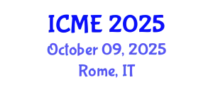International Conference on Mechanical Engineering (ICME) October 09, 2025 - Rome, Italy