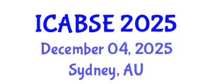 International Conference on Agricultural and Biological Systems Engineering (ICABSE) December 04, 2025 - Sydney, Australia