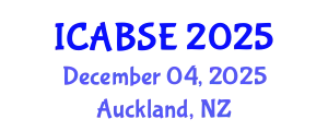 International Conference on Agricultural and Biological Systems Engineering (ICABSE) December 04, 2025 - Auckland, New Zealand