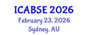 International Conference on Agricultural and Biological Systems Engineering (ICABSE) February 23, 2026 - Sydney, Australia