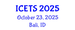 International Conference on Environmental and Territorial Sciences (ICETS) October 23, 2025 - Bali, Indonesia