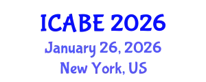 International Conference on Applied Biology and Ecology (ICABE) January 26, 2026 - New York, United States