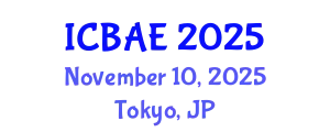 International Conference on Biological and Agricultural Engineering (ICBAE) November 10, 2025 - Tokyo, Japan