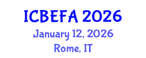 International Conference on Business, Economics and Financial Applications (ICBEFA) January 12, 2026 - Rome, Italy