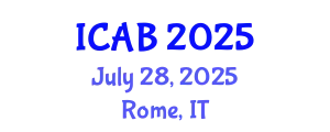 International Conference on Agriculture and Biotechnology (ICAB) July 28, 2025 - Rome, Italy