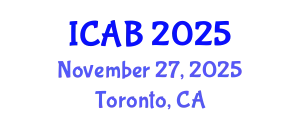 International Conference on Agriculture and Biotechnology (ICAB) November 27, 2025 - Toronto, Canada