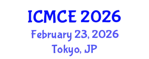 International Conference on Mechanical and Control Engineering (ICMCE) February 23, 2026 - Tokyo, Japan