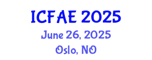 International Conference on Food and Agricultural Engineering (ICFAE) June 26, 2025 - Oslo, Norway