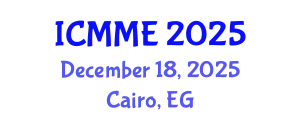 International Conference on Metallurgical and Materials Engineering (ICMME) December 18, 2025 - Cairo, Egypt