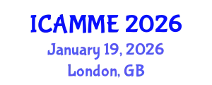 International Conference on Automotive, Mechanical and Materials Engineering (ICAMME) January 19, 2026 - London, United Kingdom