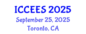 International Conference on Chemical, Ecological and Environmental Sciences (ICCEES) September 25, 2025 - Toronto, Canada