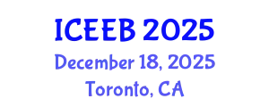 International Conference on Ecology and Environmental Biology (ICEEB) December 18, 2025 - Toronto, Canada