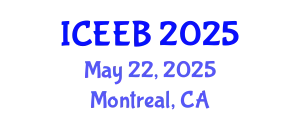 International Conference on Ecology and Environmental Biology (ICEEB) May 22, 2025 - Montreal, Canada