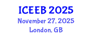 International Conference on Ecology and Environmental Biology (ICEEB) November 27, 2025 - London, United Kingdom