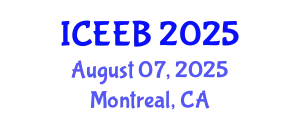 International Conference on Ecology and Environmental Biology (ICEEB) August 07, 2025 - Montreal, Canada
