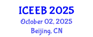 International Conference on Ecology and Environmental Biology (ICEEB) October 02, 2025 - Beijing, China